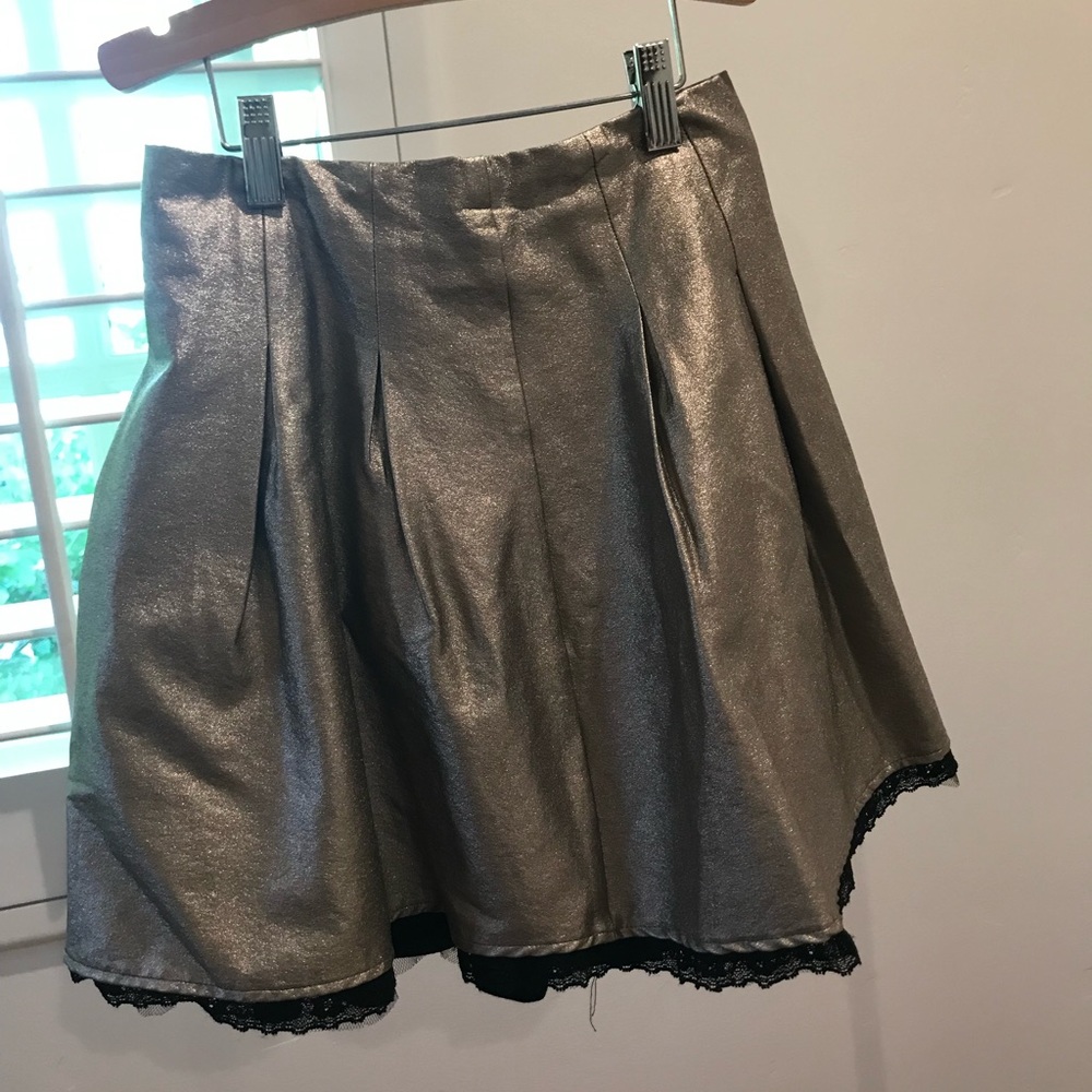 Imoga gold skirt with lace at bottom
